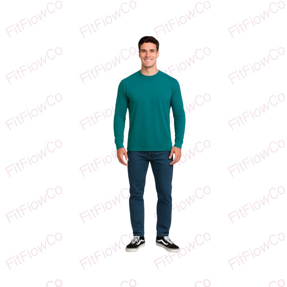 ⚡ On Your Mark Athletic Men’s Long Sleeve Tee  Teal Size L  NWT
